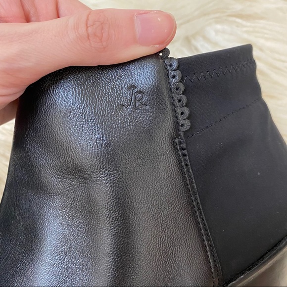 JACK ROGERS black leather Bailee scalloped booties - Picture 10 of 16